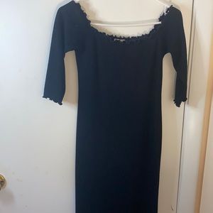 Black Short Sleeved Maxi Dress